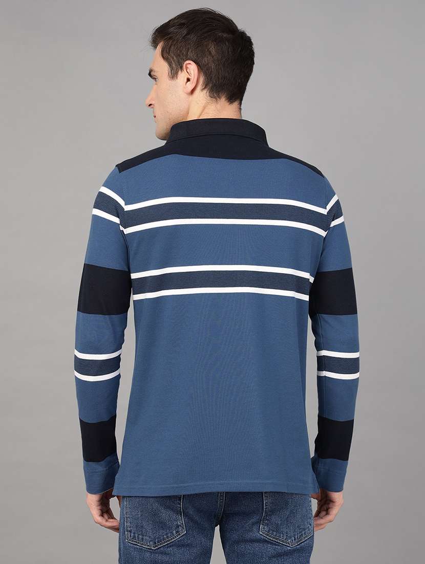 men striped long sleeve regular fit polo t-shirt - 22069260 -  Standard Image - 2