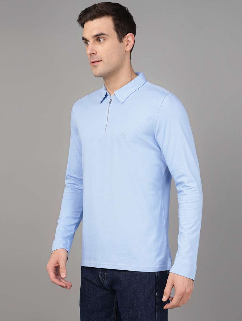 men solid long sleeve regular fit polo t-shirt - 22069262 -  Standard Image - 2