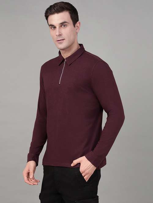 men solid long sleeve regular fit polo t-shirt - 22069263 -  Standard Image - 0