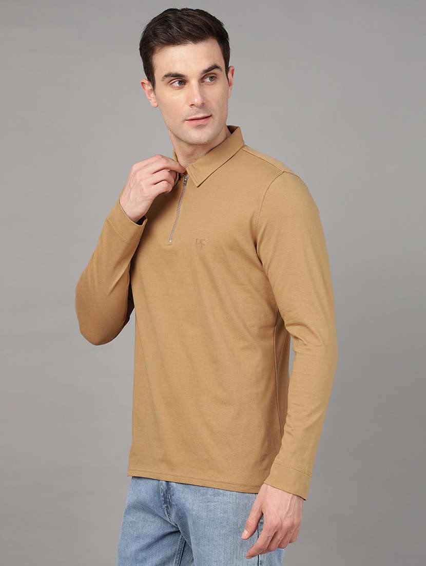 men solid long sleeve regular fit polo t-shirt - 22069266 -  Standard Image - 2
