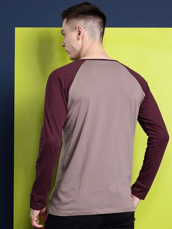 men color blocked long sleeve regular fit t-shirt - 22069276 -  Standard Image - 2