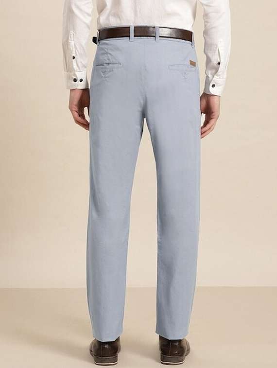 men solid mid rise flat front trouser - 22069279 -  Standard Image - 2