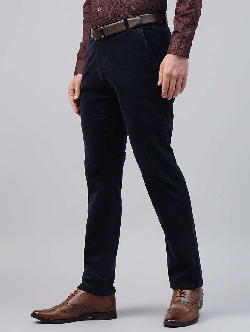 men solid mid rise flat front trouser - 22069296 -  Standard Image - 2
