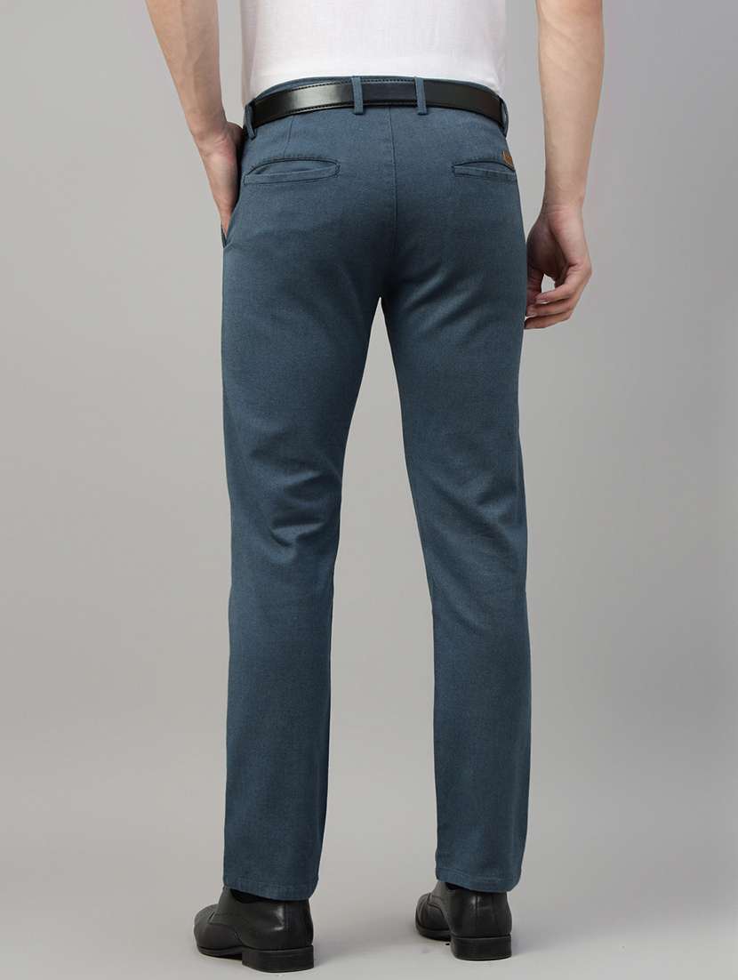 men solid mid rise flat front trouser - 22069297 -  Standard Image - 2