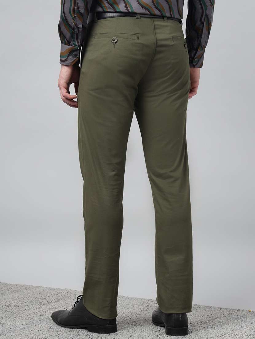 men solid mid rise flat front trouser - 22069300 -  Standard Image - 2