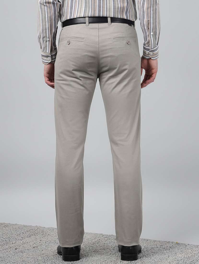 men solid mid rise flat front trouser - 22069301 -  Standard Image - 2