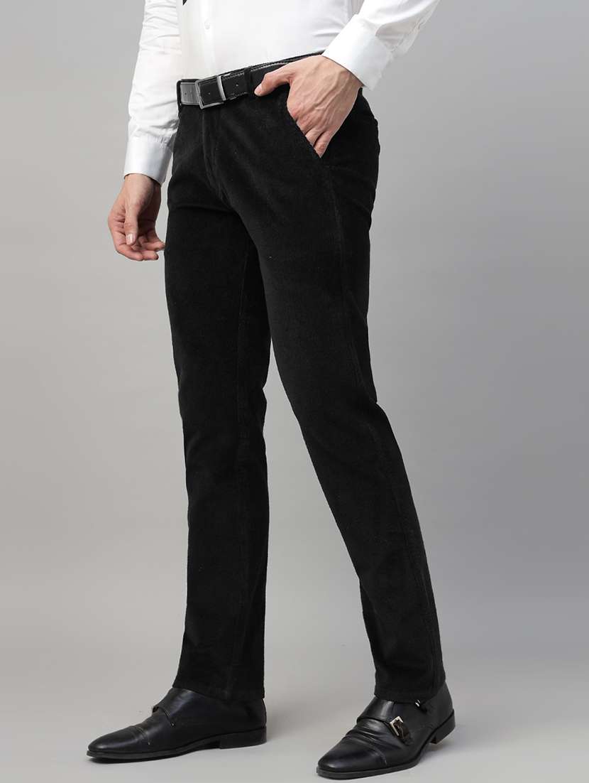 men solid mid rise flat front trouser - 22069305 -  Standard Image - 2
