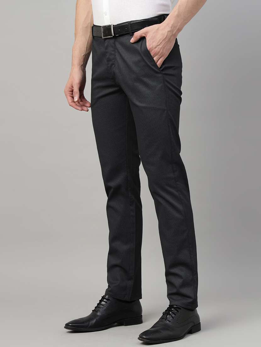 men solid mid rise flat front trouser - 22069307 -  Standard Image - 2