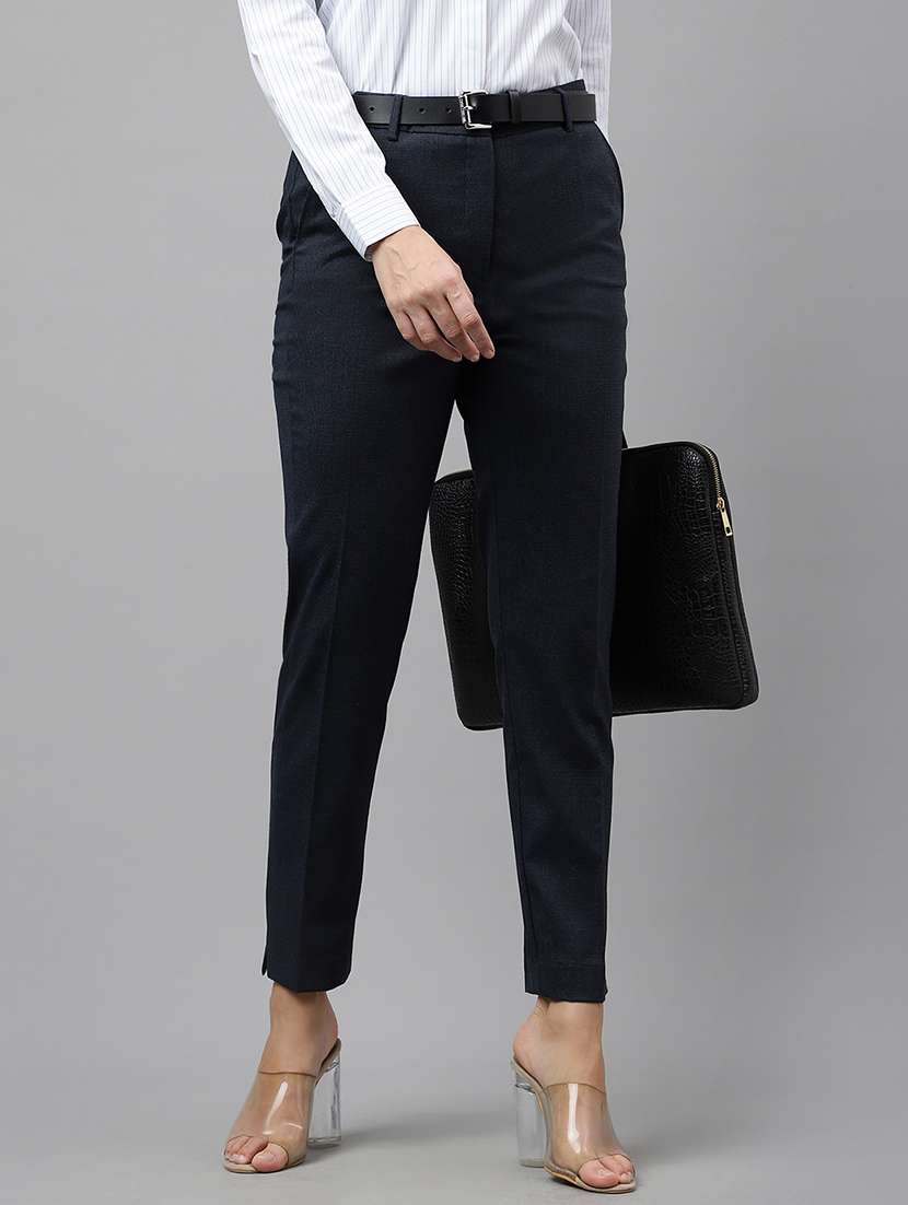 blue viscose trousers - 22069318 -  Zoom Image - 0