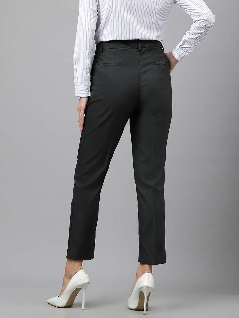women solid mid rise cigarette pants - 22069332 -  Standard Image - 2