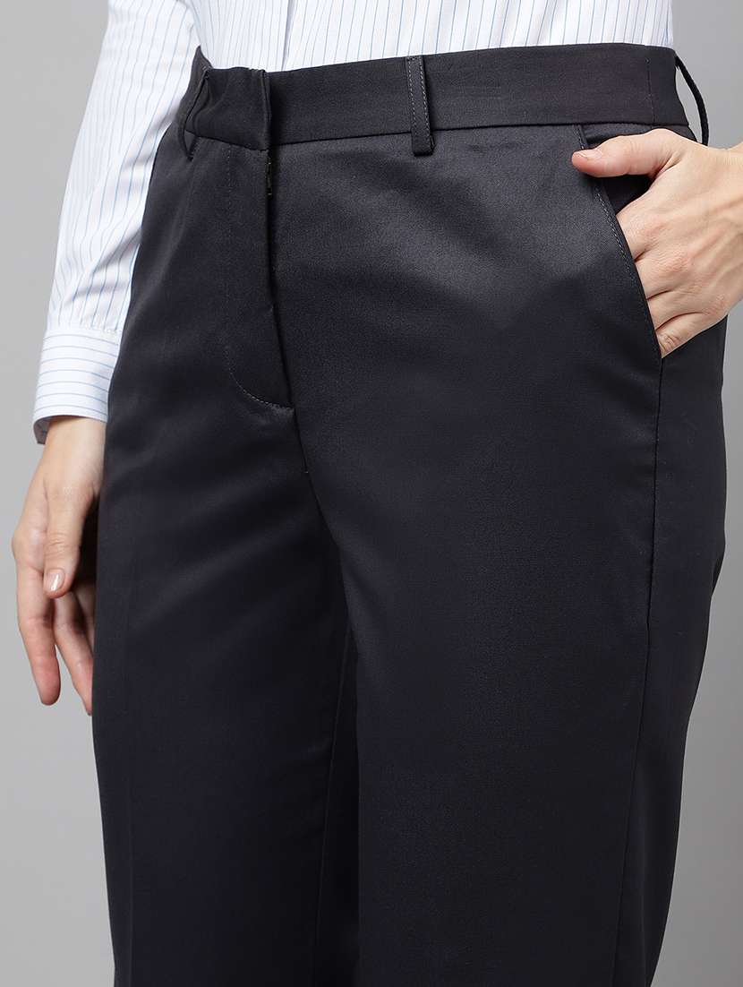 women solid mid rise cigarette pants - 22069335 -  Standard Image - 2