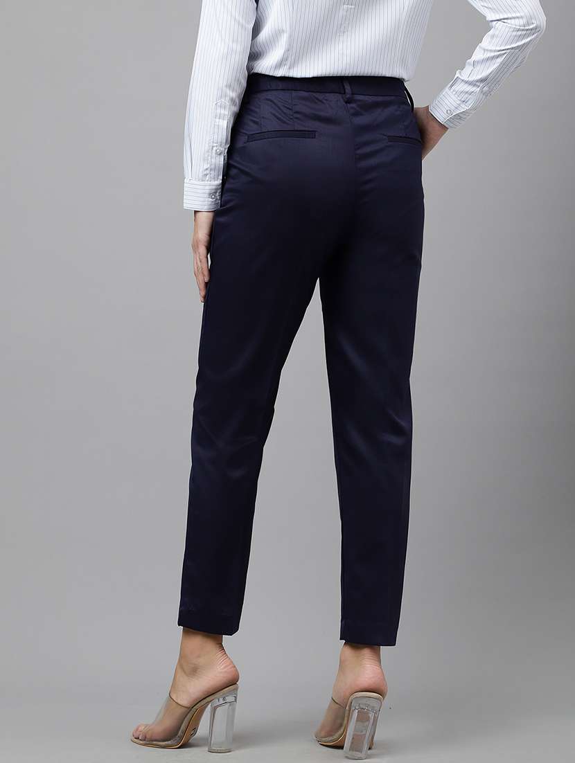 women solid mid rise cigarette pants - 22069336 -  Standard Image - 2