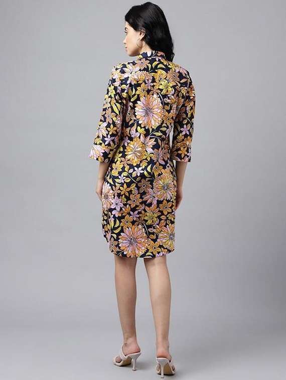 women floral print collared shirt dress - 22069349 -  Standard Image - 2
