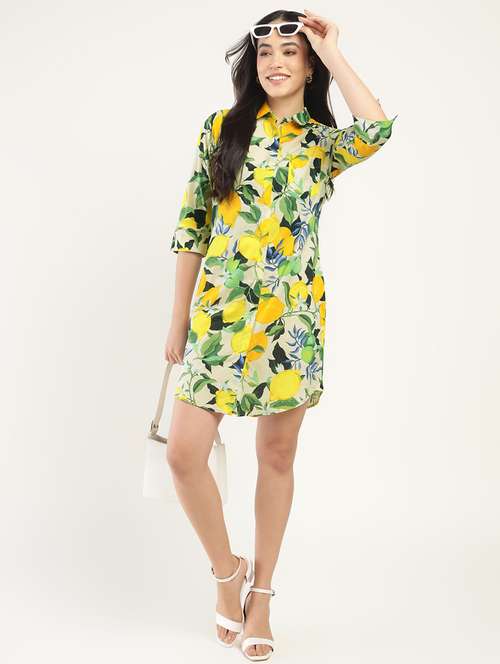 women printed collared shirt dress - 22069364 -  Standard Image - 0