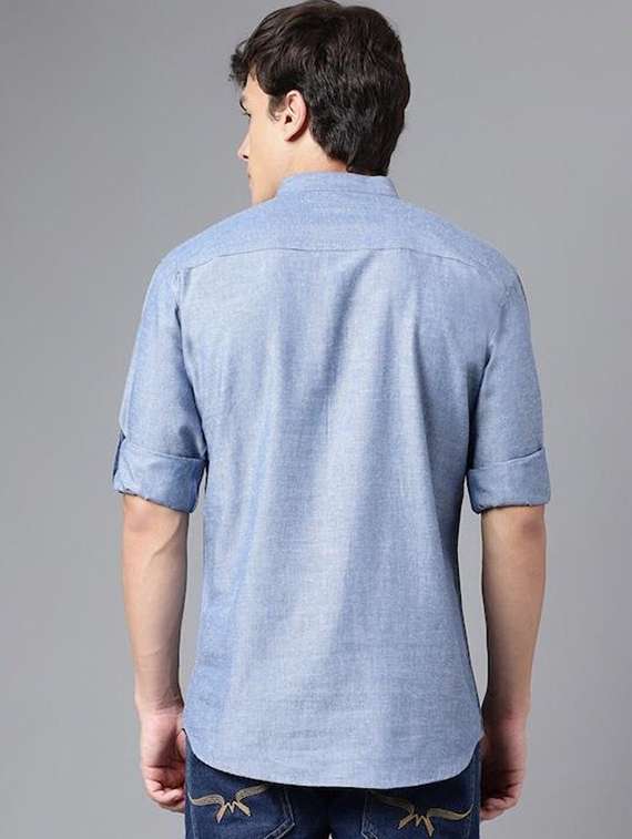 men mandarin neck long sleeve short kurta - 22069377 - Standard Image - 2
