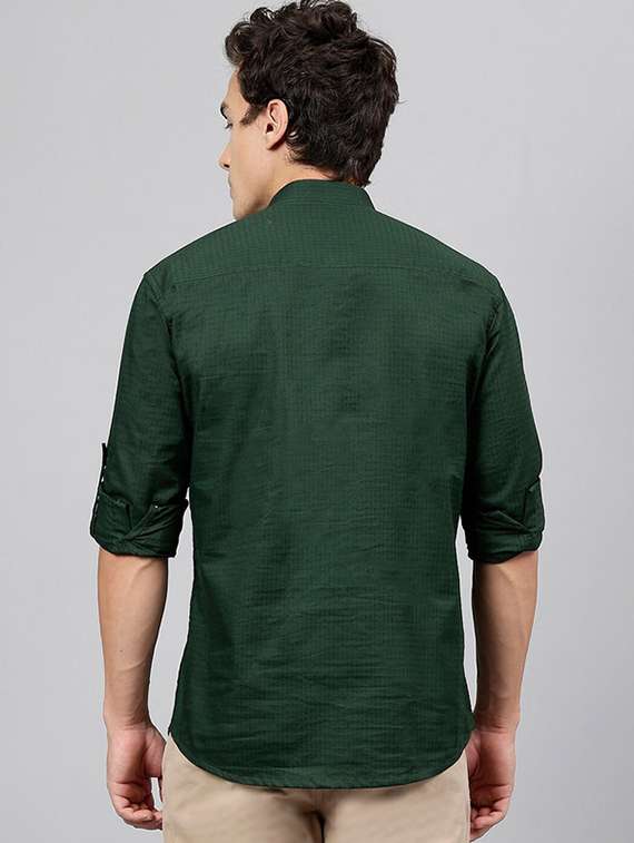 men mandarin neck long sleeve short kurta - 22069390 -  Standard Image - 2
