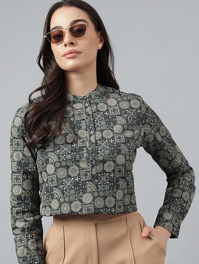 women printed long sleeve regular top - 22069407 - Zoom Image - 0