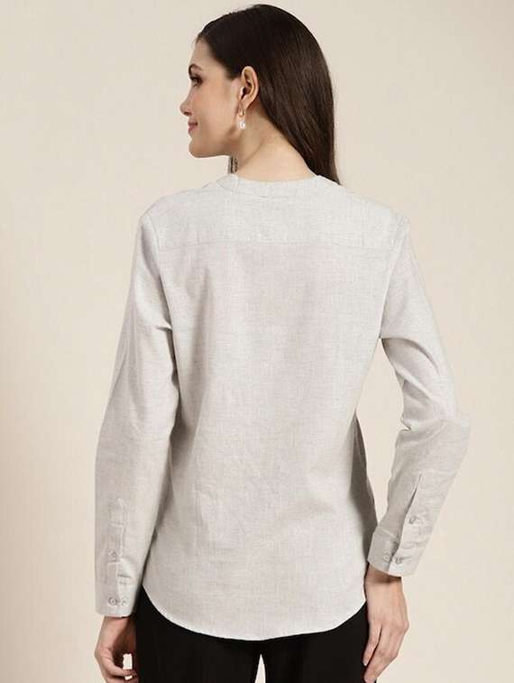 women solid long sleeve regular top - 22069408 - Standard Image - 2
