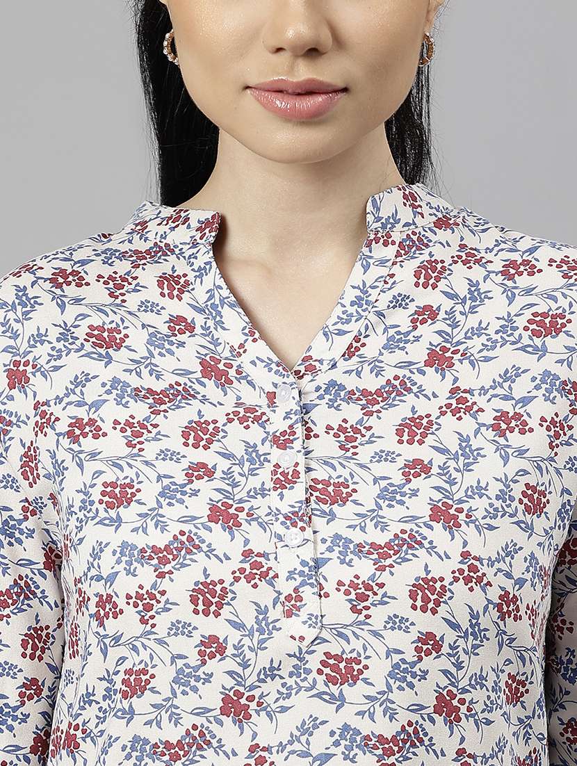 women printed long sleeve regular fit top - 22069419 -  Standard Image - 2