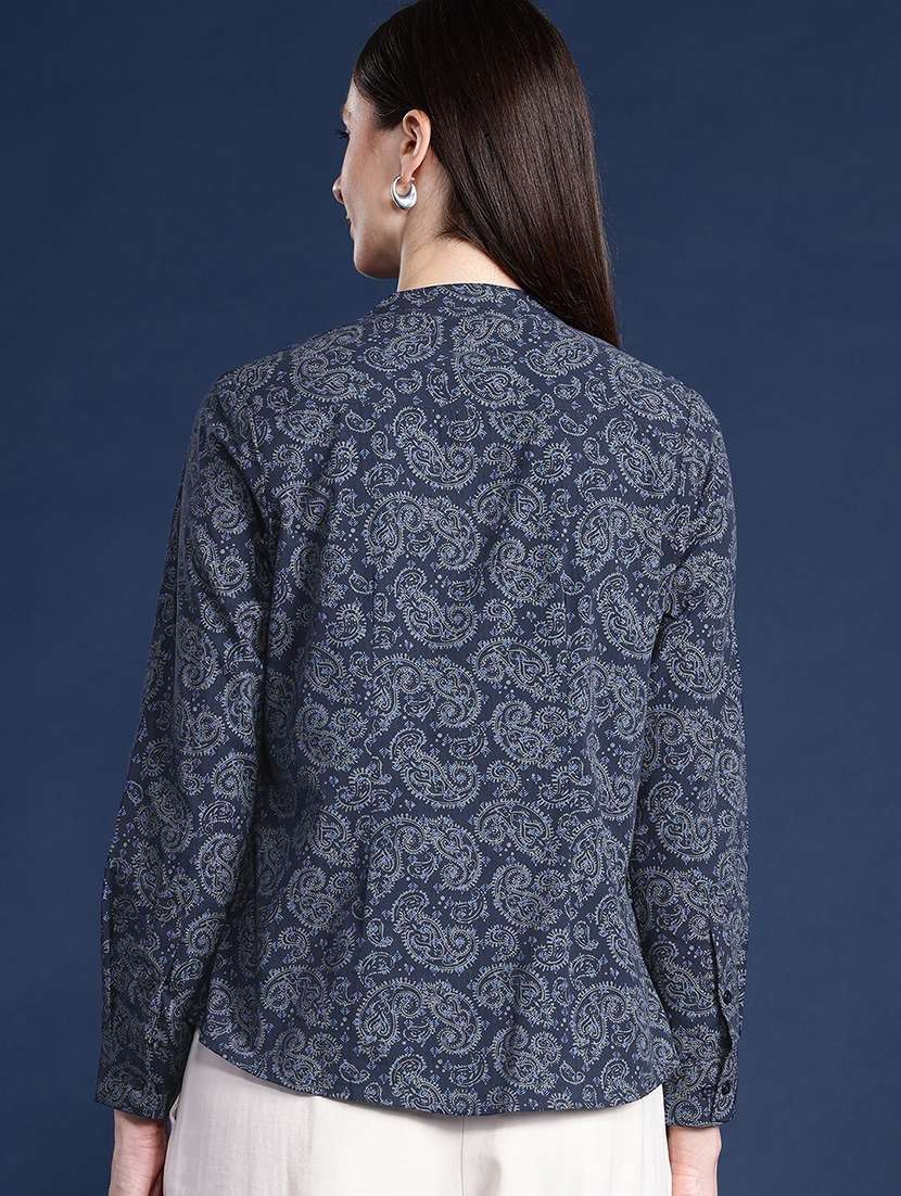 women printed long sleeve regular fit top - 22069431 - Standard Image - 2