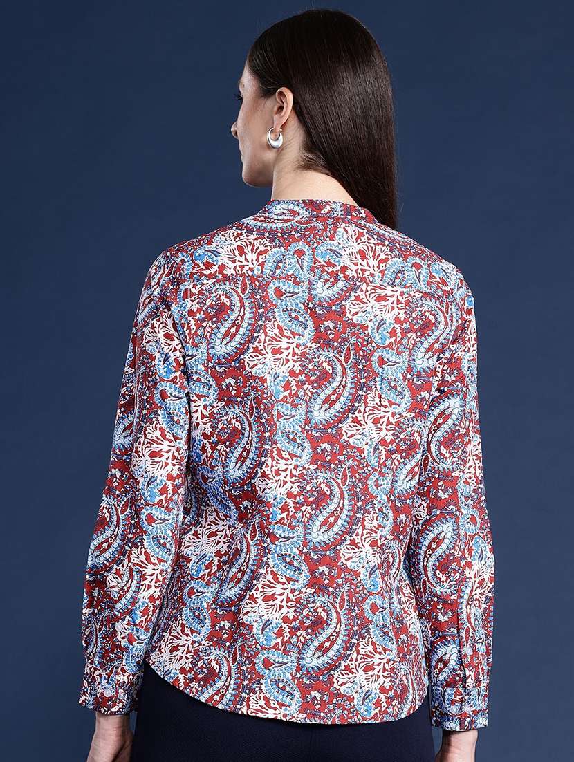 women printed long sleeve regular fit top - 22069433 - Standard Image - 2