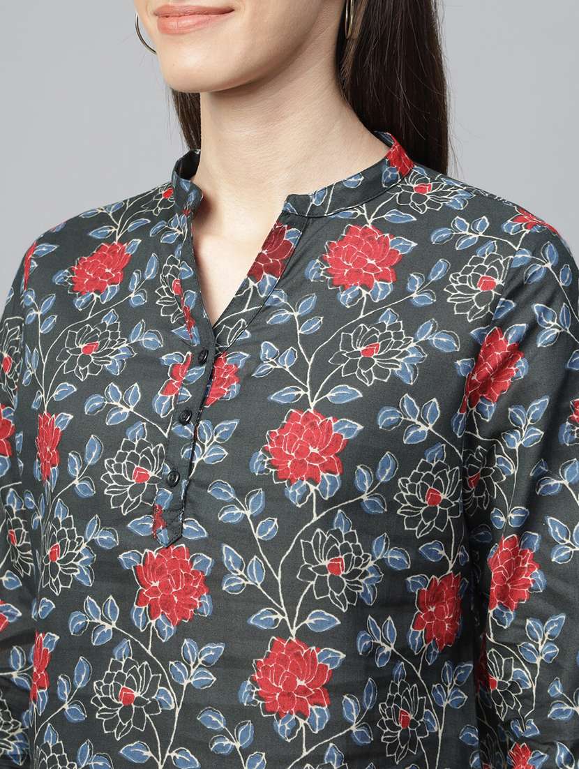 women printed long sleeve regular fit top - 22069434 - Standard Image - 2