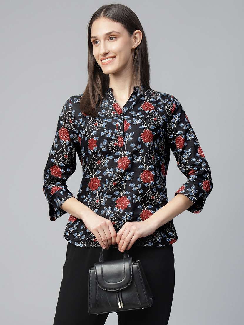 women printed long sleeve regular fit top - 22069435 - Zoom Image - 0