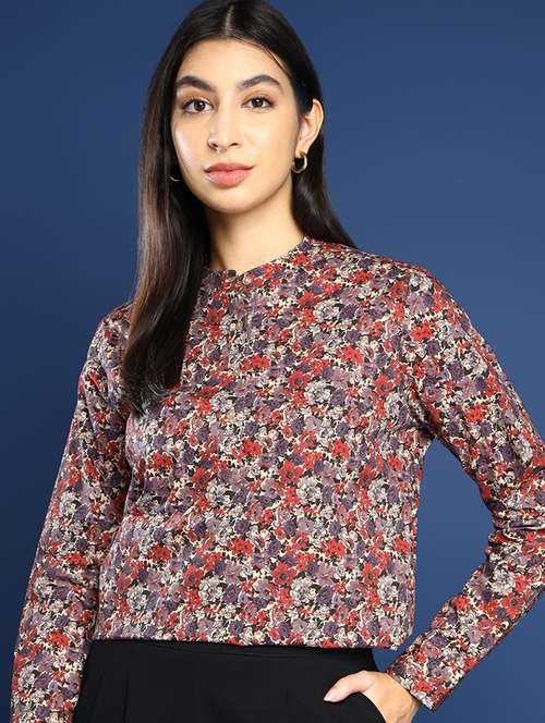 women printed long sleeve regular fit top - 22069441 -  Standard Image - 0