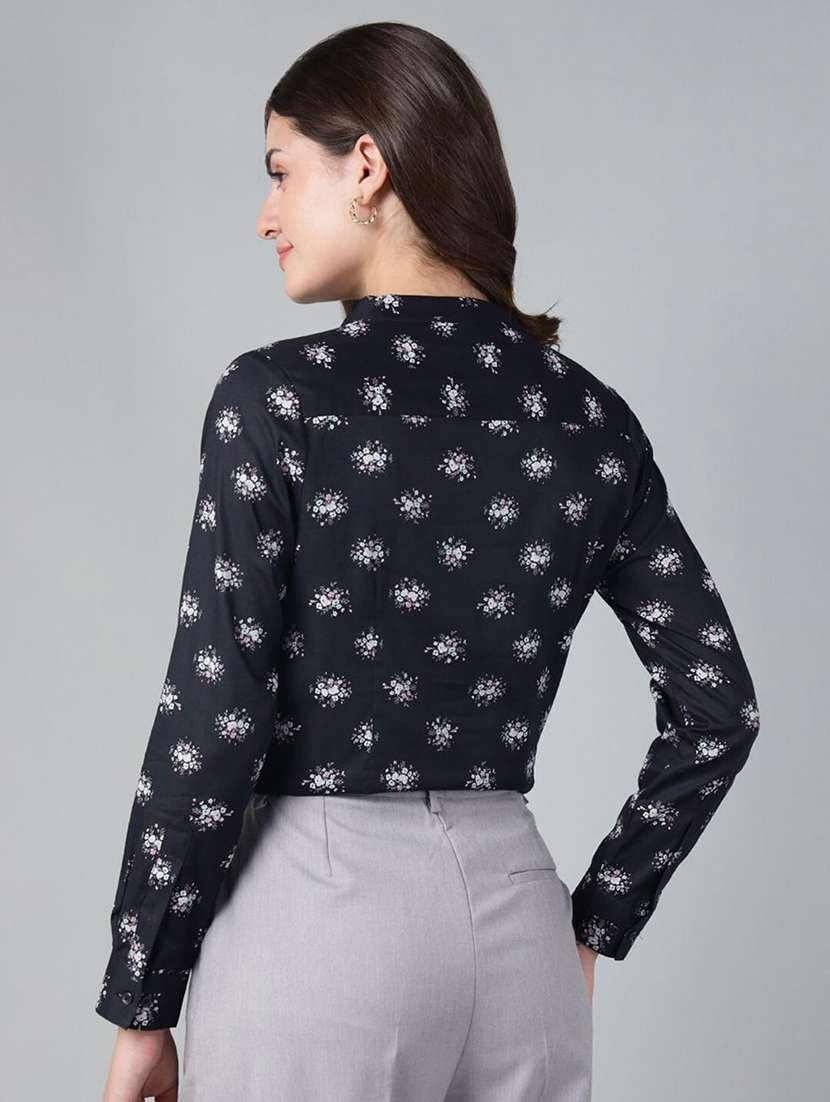 women printed long sleeve regular fit top - 22069450 - Standard Image - 2
