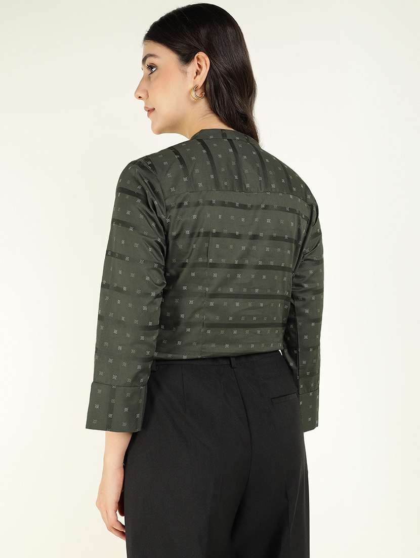 women printed three quarter sleeve regular fit top - 22069457 -  Standard Image - 2