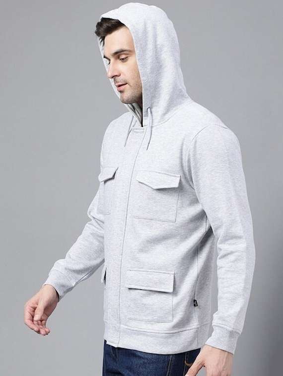 men solid long sleeve hooded sweatshirt - 22069466 -  Standard Image - 2