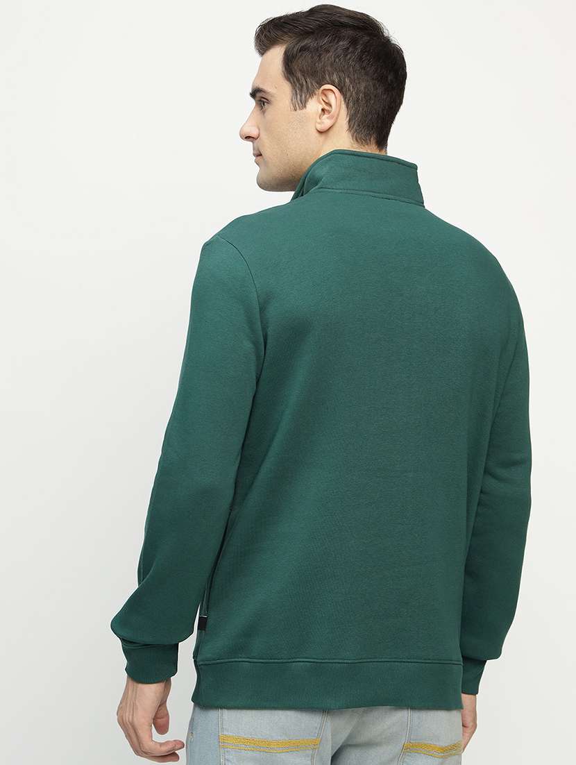 men solid long sleeve stand collar sweatshirt - 22069471 -  Standard Image - 2