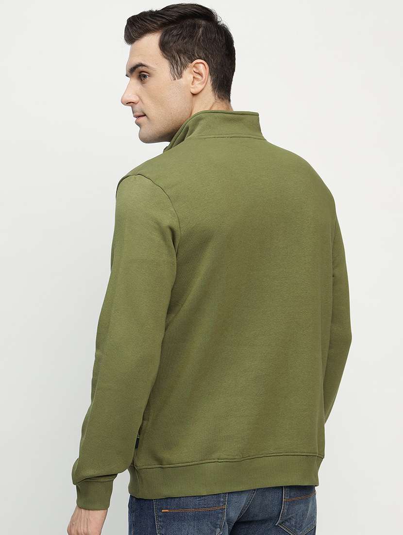 men solid long sleeve stand collar sweatshirt - 22069476 -  Standard Image - 2