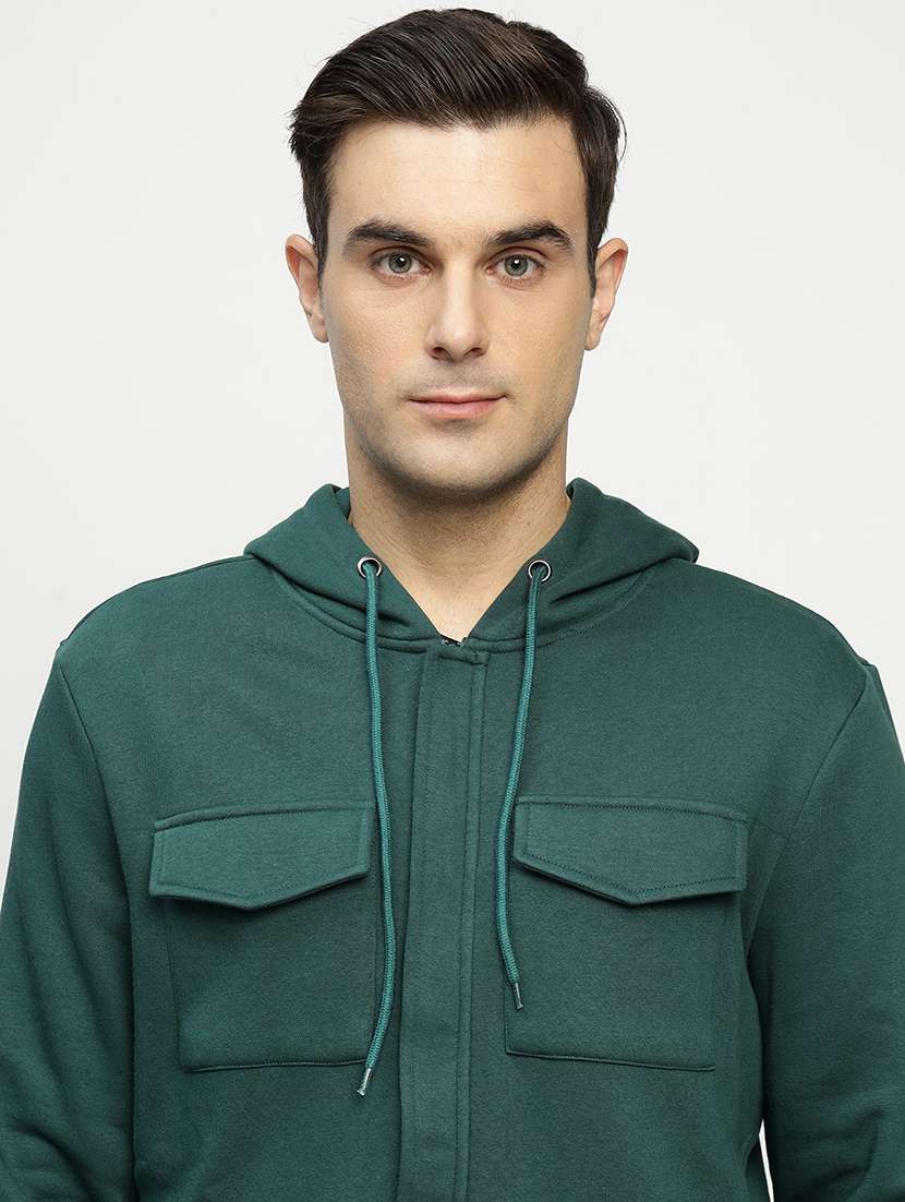 men solid long sleeve hooded sweatshirt - 22069478 -  Standard Image - 2