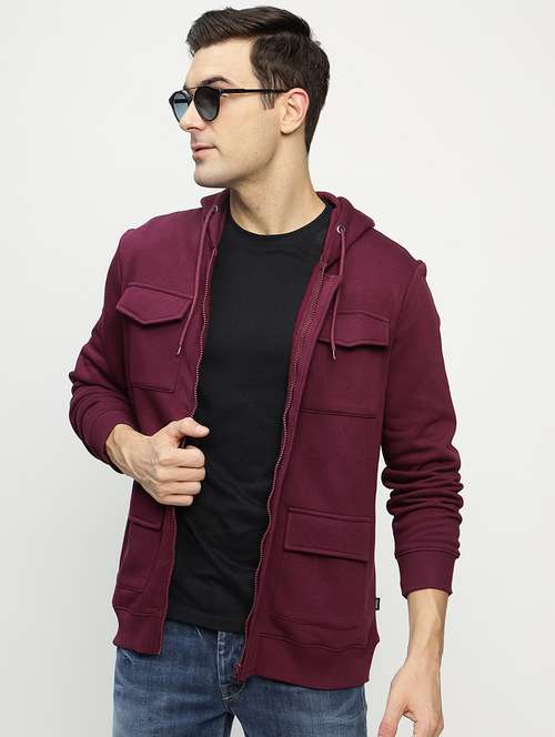 men solid long sleeve hooded sweatshirt - 22069480 -  Standard Image - 0