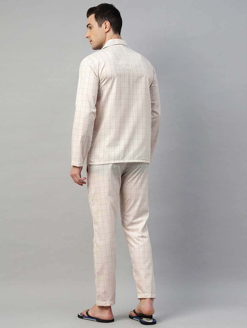 men checkered long sleeve nightwear set - 22069528 -  Standard Image - 2