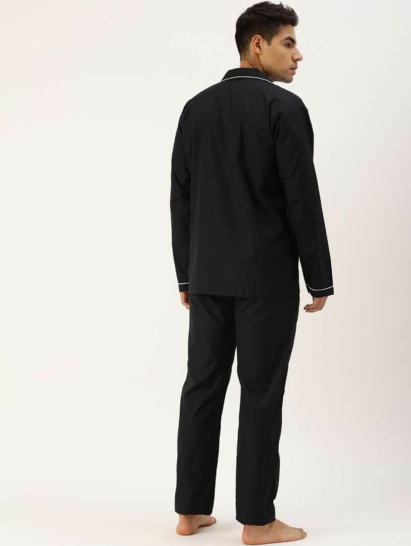 men solid long sleeve sleepwear set - 22069534 -  Standard Image - 2