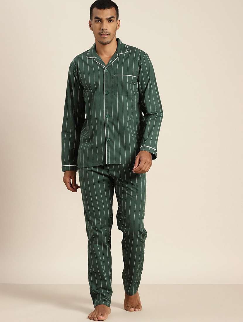 men striped long sleeve sleepwear set - 22069542 -  Standard Image - 2