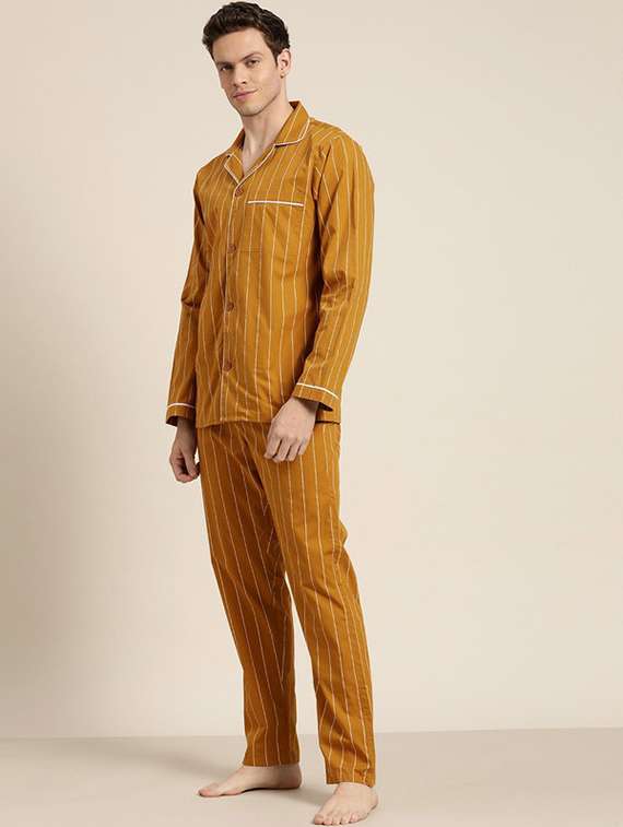men striped long sleeve sleepwear set - 22069545 - Standard Image - 2