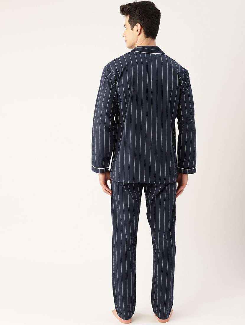 men striped long sleeve sleepwear set - 22069546 -  Standard Image - 2