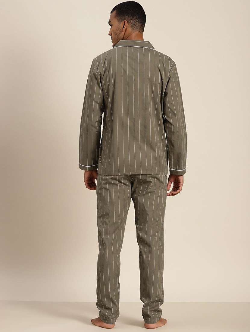 men striped long sleeve sleepwear set - 22069547 -  Standard Image - 2