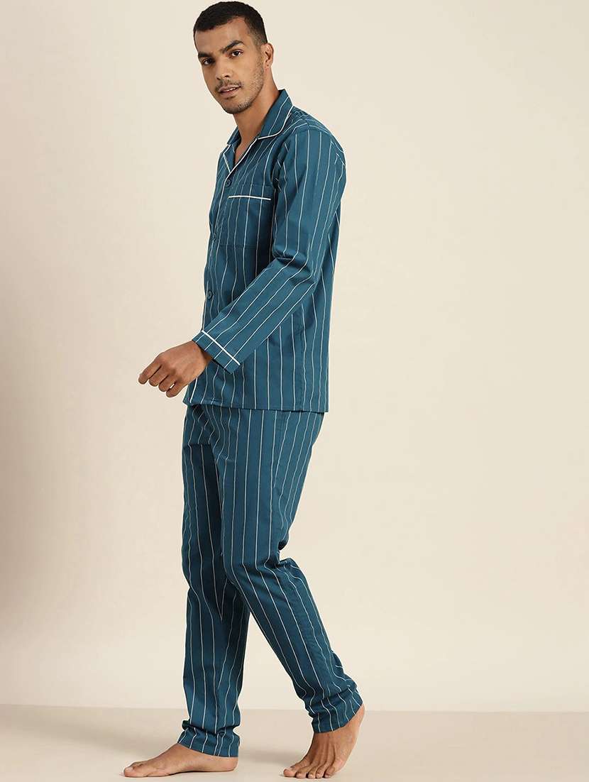 men striped long sleeve sleepwear set - 22069548 -  Standard Image - 2