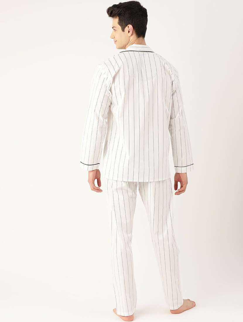 men striped long sleeve sleepwear set - 22069549 - Standard Image - 2