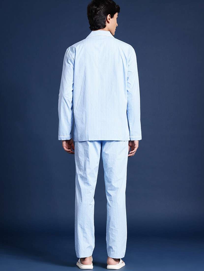 men striped long sleeve sleepwear set - 22069557 - Standard Image - 2