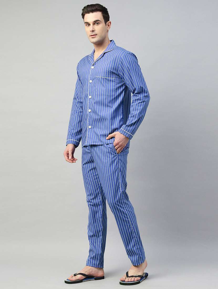 men striped long sleeve sleepwear set - 22069572 -  Standard Image - 2
