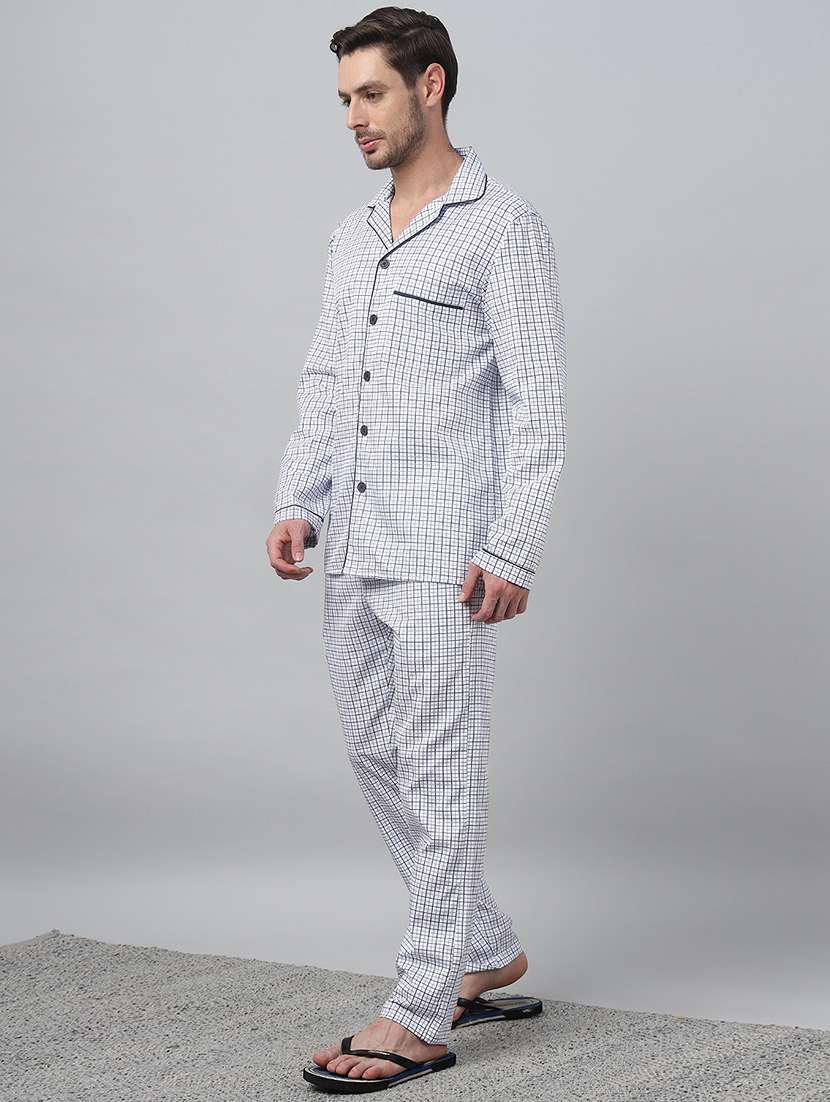 men checkered long sleeve sleepwear set - 22069577 -  Standard Image - 2