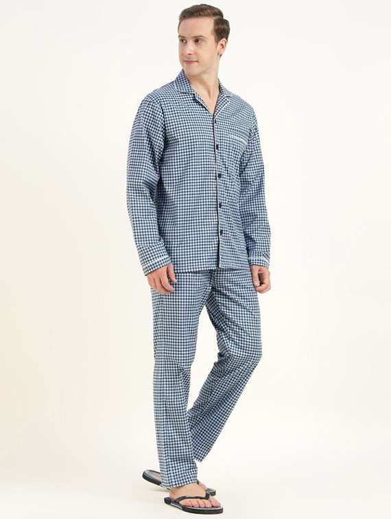 men checkered long sleeve sleepwear set - 22069581 - Standard Image - 2