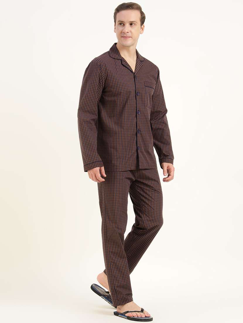 men checkered long sleeve sleepwear set - 22069583 - Standard Image - 2