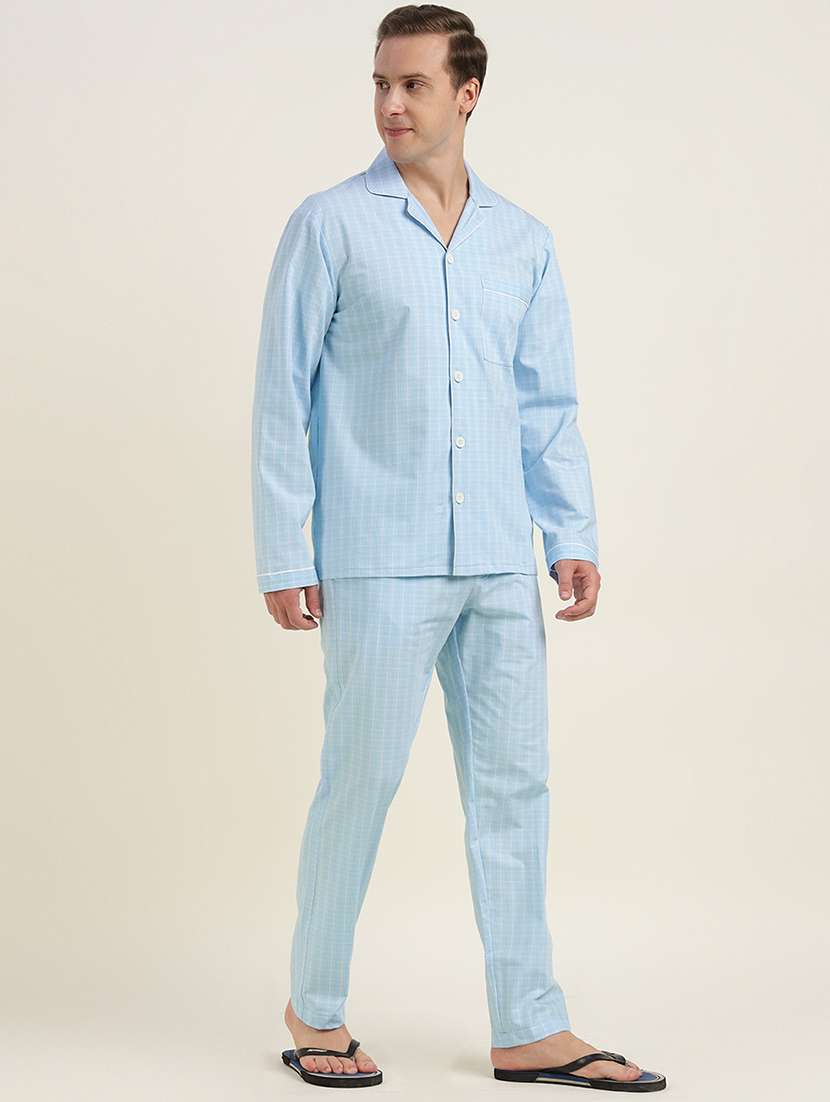 men checkered long sleeve sleepwear set - 22069587 - Standard Image - 2