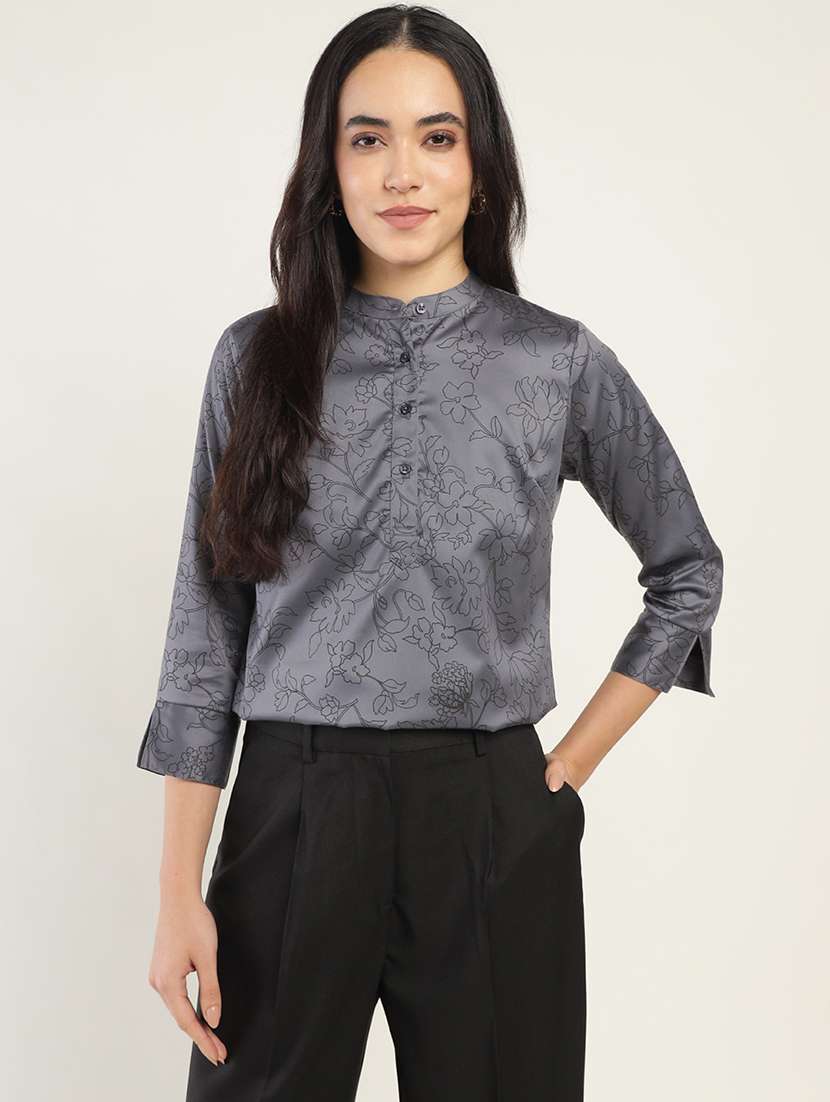 women solid three quarter sleeve top - 22069611 - Zoom Image - 0
